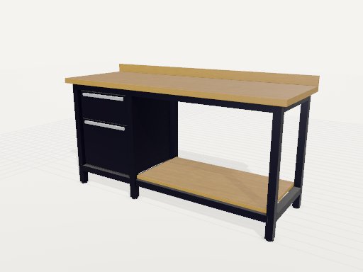 Garage workbench with drawers — 3D model